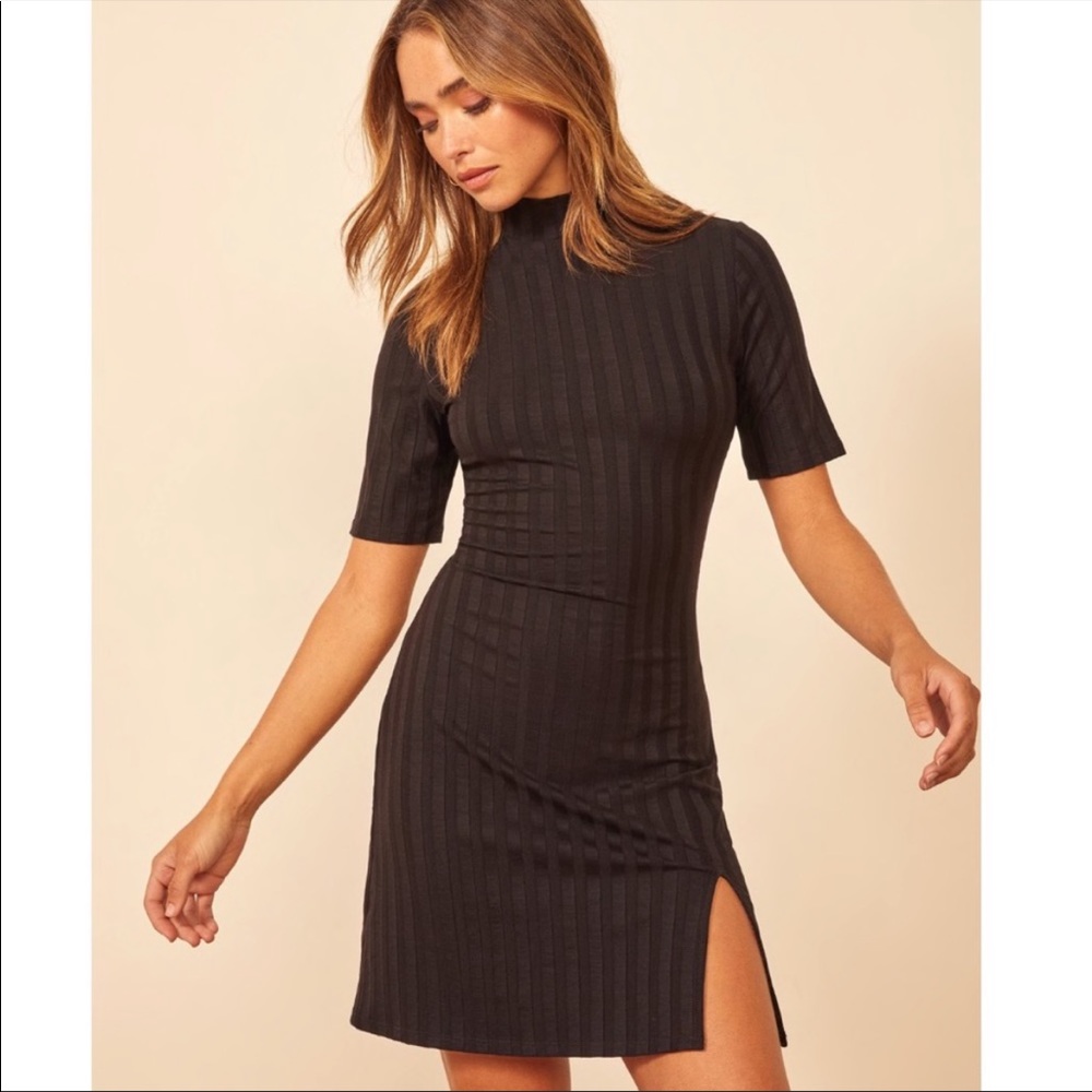 Reformation Zia Black Dress